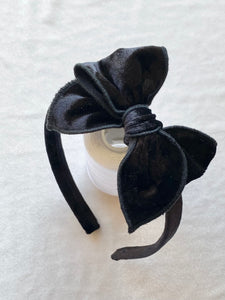 Black velvet bow headband