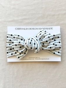 Black and white knit head wrap