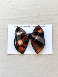 Fall plaid fable bow