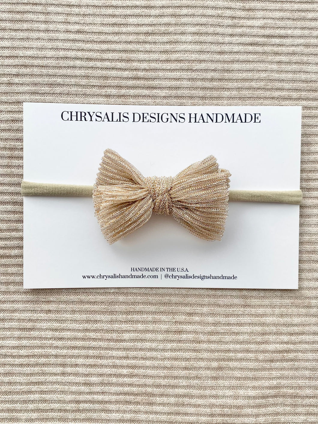 Champagne mini sparkle bow